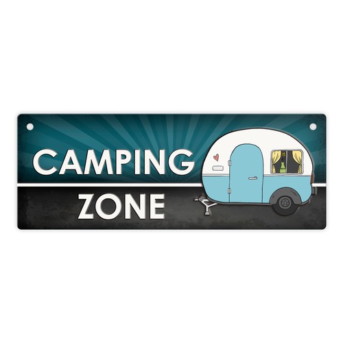 Camping zone metallschild - camping-zone, in