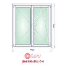 Fenster 140x160 140x157 oder NACH MAß – Holzfenster, 2-flg, Wetterschenkel Alu