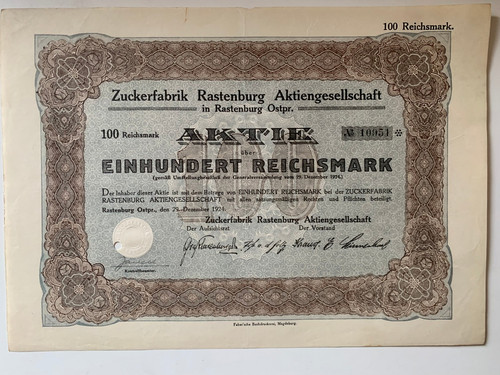 Zuckerfabrik rastenburg ostpr - rastenburg,