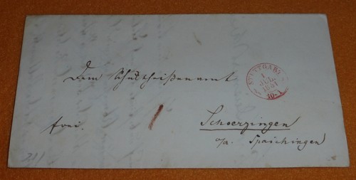 Stuttgart vorphila brief - stuttgart,
