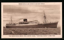 AK The Union-Castle Royal Mail Motor Vessel Capetown Castle unter Volldampf 