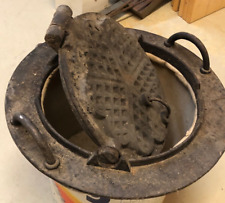 Rarität Vintage Waffeleisen für alten Holzofen + Zubehör