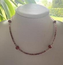 Rosa Turmalin Kette  Mit