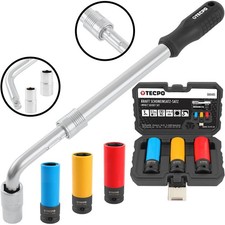 TECPO TELESKOP RADSCHLÜSSEL 1/2" RADMUTTERSCHLÜSSEL + SCHONEINSÄTZE 17 19 21 mm