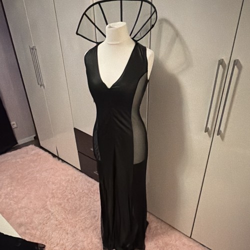 Langes schwarzes stretch - schwarzes, kleid