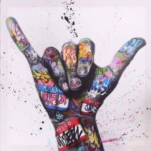 Hand graffiti banksy druck - hand,