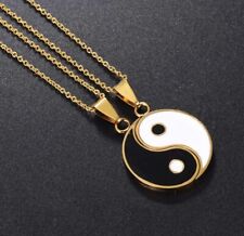Yin Yang gold Partner Anhänger Schmuck Partnerkette Freundschafts Liebe Kette ☆