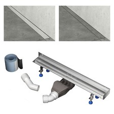 Aquabad Slim Wall Pro Edelstahl Duschrinne Wandmontage Wandaufkantung Flach