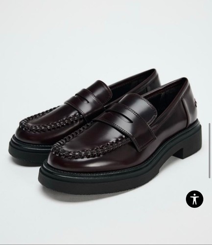 Zara loafers burgundy