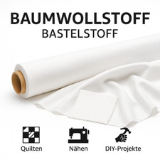Baumwollstoff Meterware Weiß