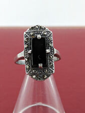 ArtDeko Art Ring 0,925 Sterlingsilber Onyx Gr. 58