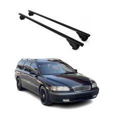 Dachträger Grundtäger für Volvo V70 2000-2007 75kg Metall Schwarz 2 tlg