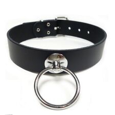 Halsband Choker mit O-Ring 35mm Giant Ring Silber / Gothic Punk Rock SM Schmuck