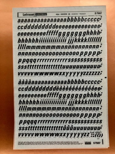 Letraset 7967 univers 48 - , 68