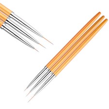 3 Profi Fineliner Pinsel Set Gold Nailart Schnörkel Nageldesign fein Paint Nails