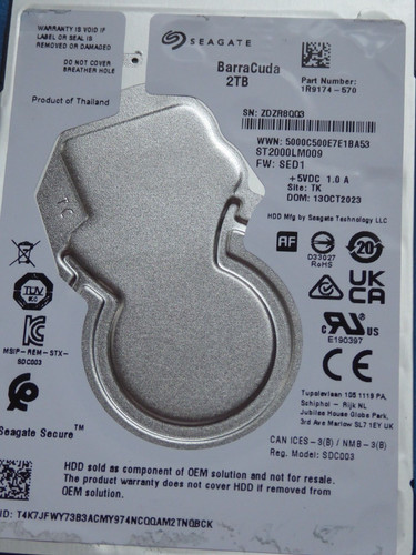 Seagate st2000lm009 zdz - seagate, sn: