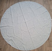 Runde Pichler Tischdecke Linette 156cm Weiß Grau Vintage W. Germany Leinenmix