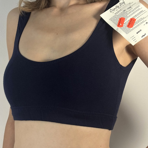 Candy jay navy crop top - navy, retro