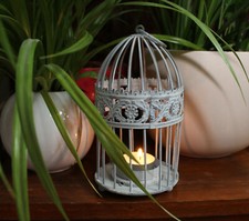 Käfig weiss Shabby 17 cm