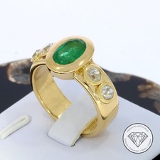 Wert 6.000,- Brillant Smaragd Ring 0,80 Carat 750 Gelb Gold 18 Karat XXYY