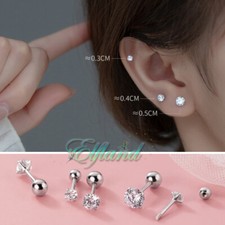 Echt 925 Sterling Silber * Ohrringe Ohrstecker * Zirkonia Schraubverschluss