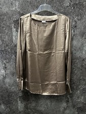 NEU - 10.639 Lascana Damen Satinbluse Braun Cappuccino Rundhals Gr. 36 | NP 55€