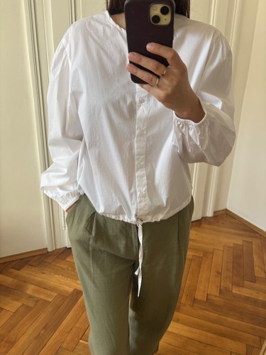 Weiße crop bluse hemd von - von, oui