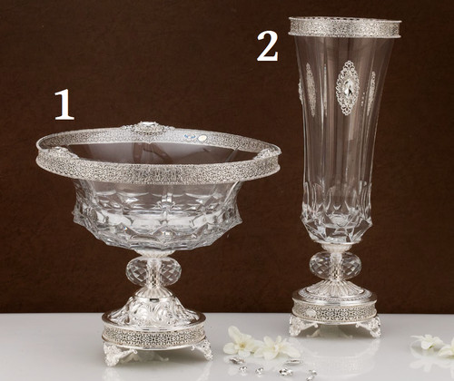 Kristallvase und baddekor - und,