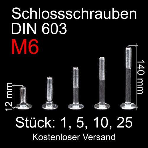 Schlossschrauben verzinkt - schlossschrauben, m6