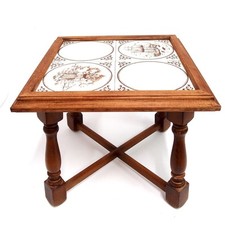 Blumenhocker Holz braun Fliese 36 cm Pflanzenständer Landhaus Tisch Blumenbank