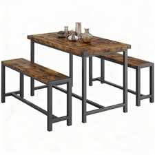 3Tlg Esstisch mit 2 banken Essgruppe Sitzgruppe Esszimmer Küche Stuhl Tisch Set