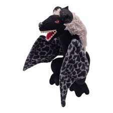 NICI Drache Fledermaus Plüschtier schwarz grau, ca. 25 cm, Flügel gemustert