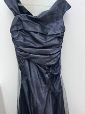 Luxus Abendkleid Ballkleid VERA MONT Gr. 38-42, Satin, anthrazitgrau, Raffungen