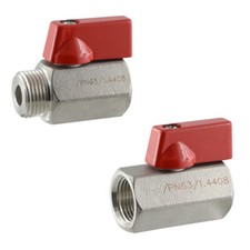 Edelstahl-Mini-Kugelhahn PN63 -für Wasser Druckluft Öl Kraftstoffe Lösungsmittel