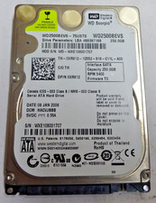 WESTERN DIGITAL *WD2500BEVS* 250 GB * SATA HDD Notebook 2,5 Zoll #NFP1643