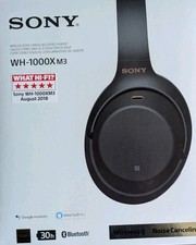 Sony WH-1000XM3 kabellose Bluetooth Noise Cancelling Kopfhörer Schwarz u. Tasche