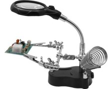 Helfende 3. Dritte Hand Halterung Löthilfe für Modellbau mit LED Beleuchtung Neu