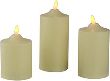 AM DESIGN LED-Kerze (Set, 3-tlg), mit beweglicher LED-Flamme, creme