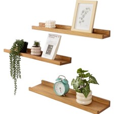 Holz Wandregal Eiche 3er-Set