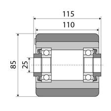 Lastrad / Lastrolle 110x85mm