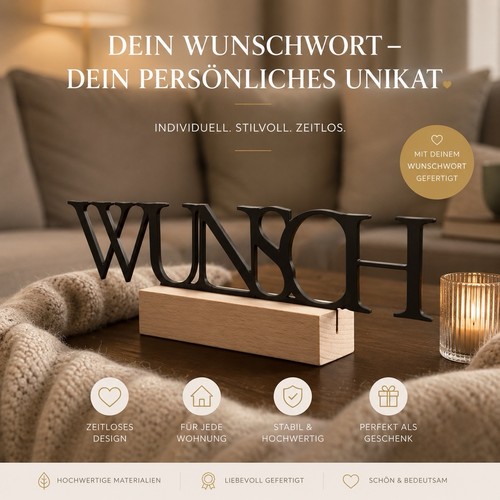 Wunsch holzaufsteller deko - wunsch,