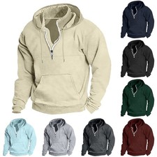 Kapuzenpullover Herren Hoodie Pullover Kapuze Unisex Casual Sweatshirt Tasche