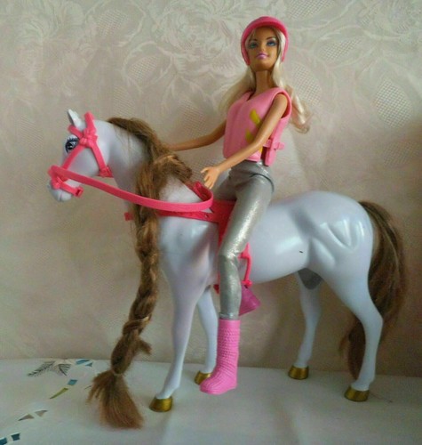 Barbie rapunzel pferd simba - , +