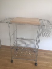 Küchenwagen Grillwagen Servierwagen Beistellwagen Edelstahl mit Weinflaschenfach