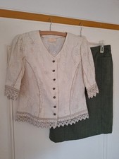 ?Trachtenzweiteiler Gr 40/42 Oktoberfest Landhaus Leinen Bluse Tracht Rock 