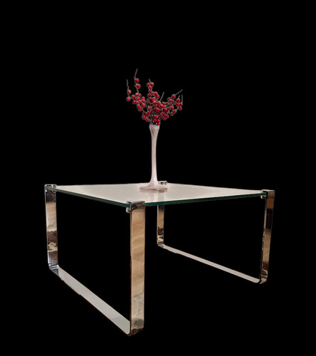 Tisch couchtisch chrom - chrom, glas