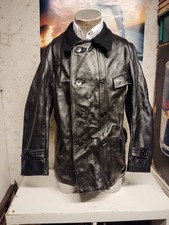 Lederjacke 40/50er Jahre Militär Polizei Marine Leder Größe L Deutsche Frankreich 