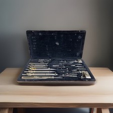 Antiker C.RIEFLER. N. | GROSSER ZIRKEL / REISSZEUG KASTEN | RARITÄT | ⭕️ s.INFO