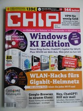 CHIP Magazin 08/2023 Windows KI Edition WLAN Hacks Google Browser ChatGPT VPN CD