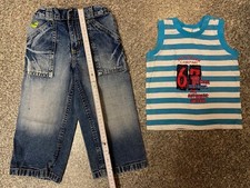 Jeanshose Jungen Gr. 92 + Hemd Unterhemd Top Gr. 86 Kinderhose Jeans Jungenhose